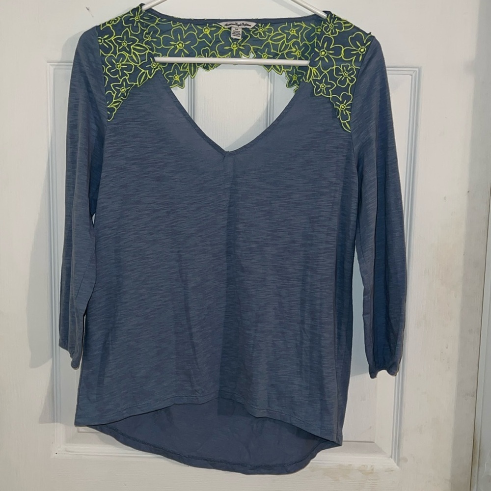 American Eagle Outfitters Floral Embroidered Top